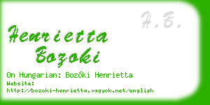 henrietta bozoki business card